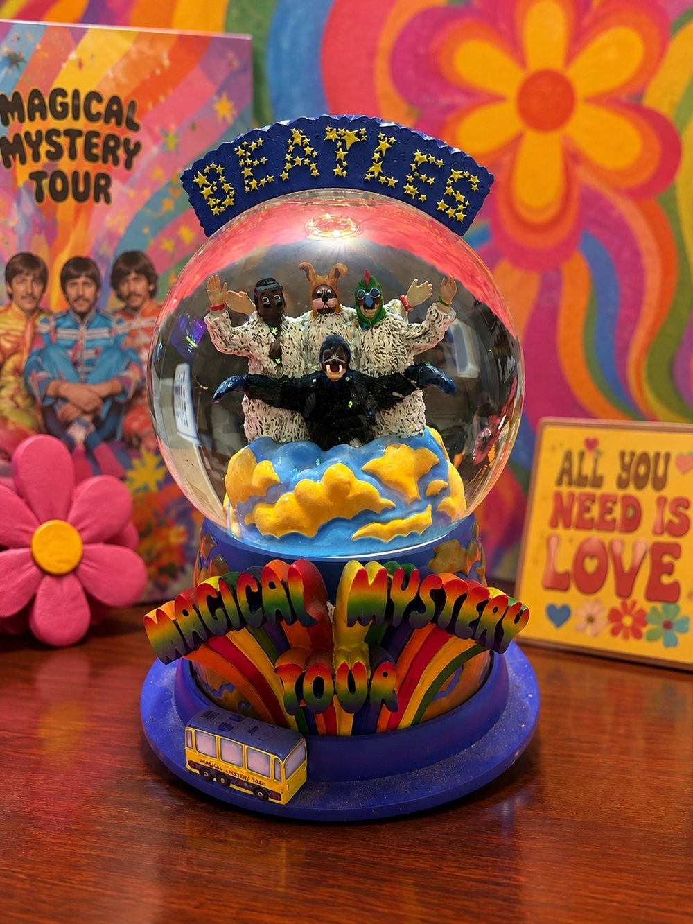 The Beatles Magical Mystery Tour Limited Edition Musical Snow Globe #386/10,000